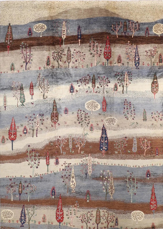 277 x 358 cm | Landscape Afghan Tribal Hand Knotted Carpet