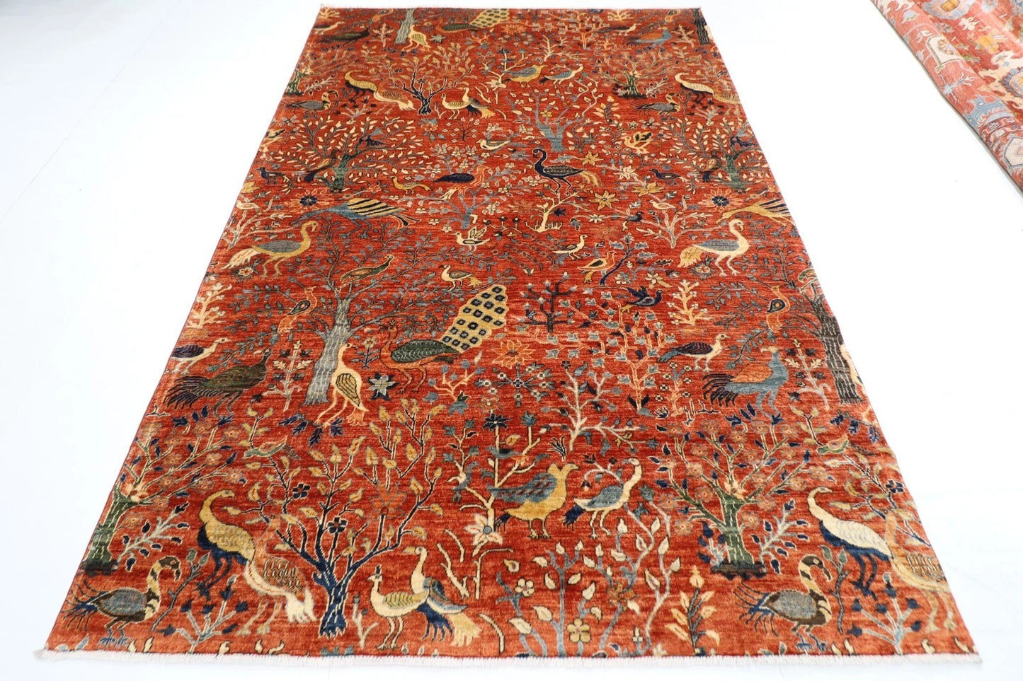 200 x 292 cm | Birds Afghan Tribal Hand Knotted Carpet