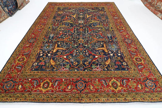 270 x 361 cm | beautiful navy bidjar Area Rug Afghan Hand Knotted Carpet