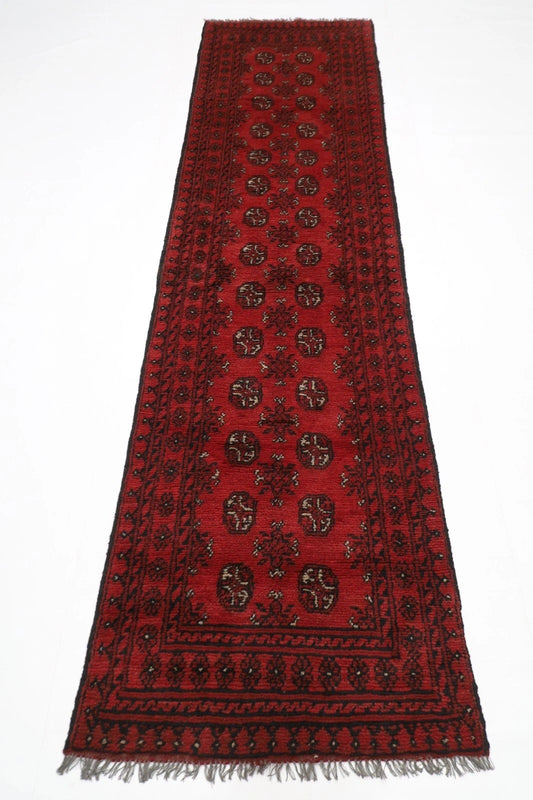 78 x 290 cm | Bokhara Afghan Tribal Hand Knotted Wool Runner