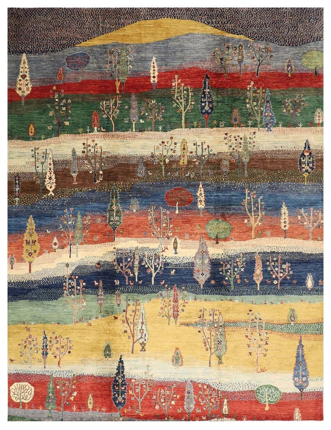 248 x 301 cm | Landscape Afghan Tribal Hand Knotted Carpet