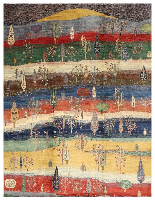 248 x 301 cm | Landscape Afghan Tribal Hand Knotted Carpet
