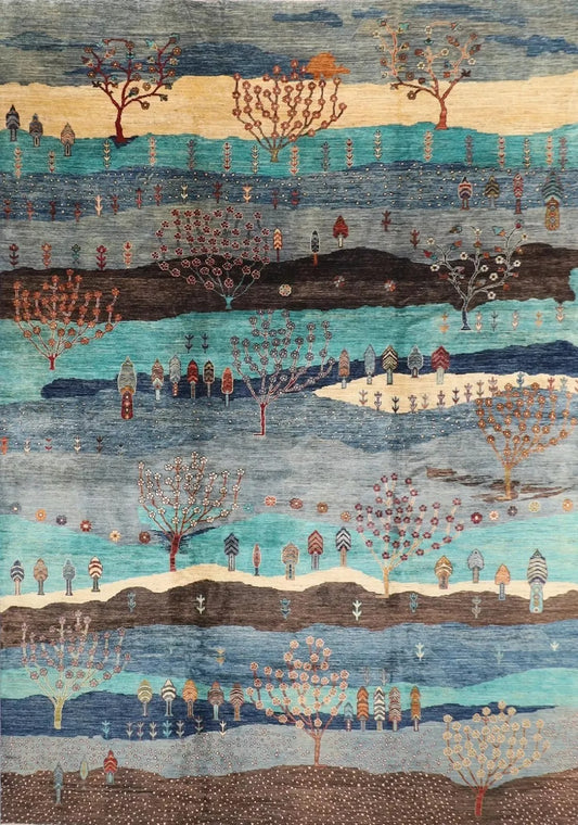 273 x 377 cm | Landscape Afghan Hand Knotted Carpet