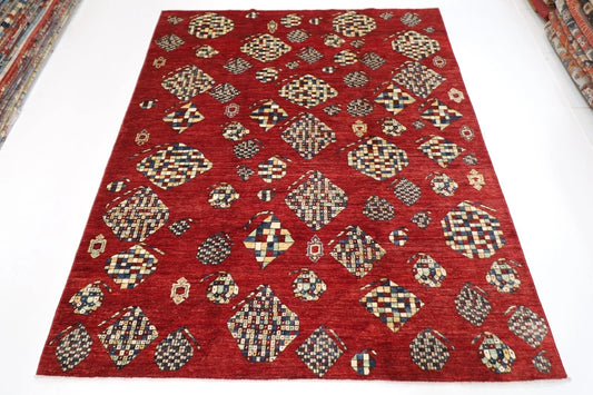 250 x 296 cm | Pomegranate Afghan Tribal Hand Knotted Carpet