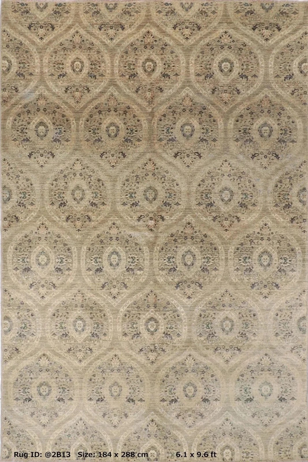 184 x 288 cm | Mamluk Gray Afghan Tribal Hand Knotted Veg Dye Wool Carpet