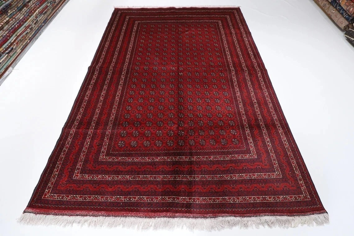 198 x 290 cm | Bokhara Afghan Tribal Hand Knotted Carpet