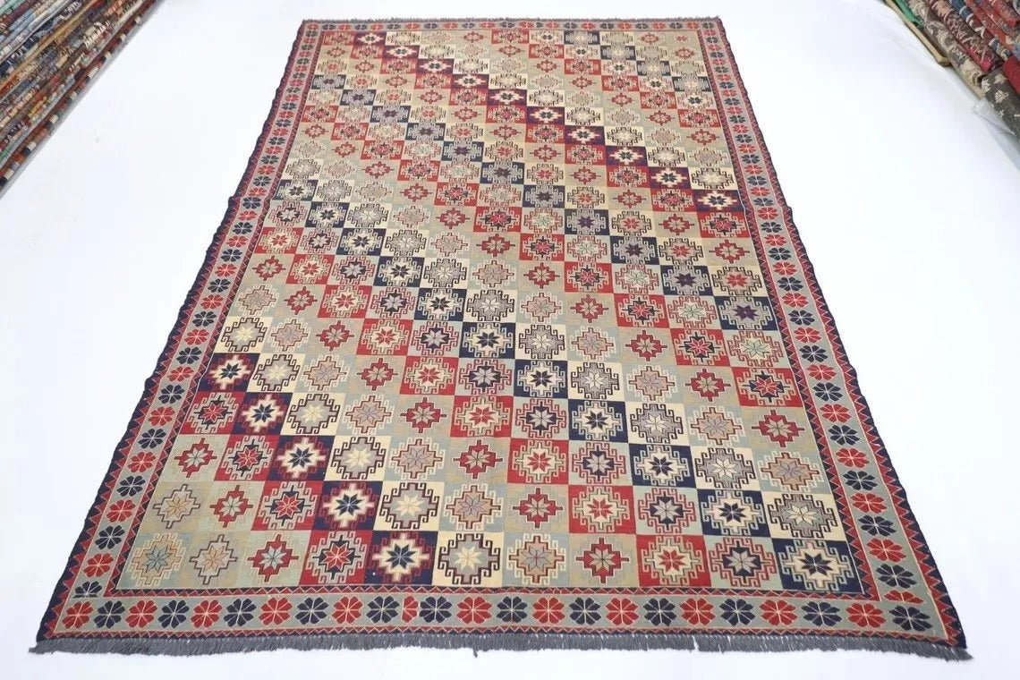 212 x 299 cm | Sumak Afghan Tribal Hand Knotted Kilim