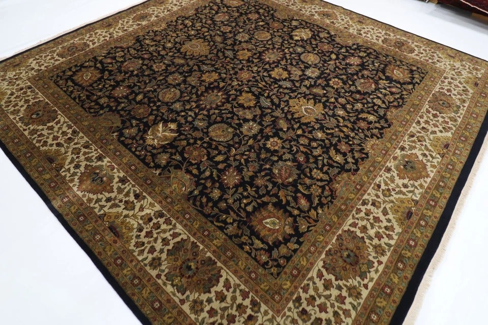 308 x 317 cm | Floral Afghan Tribal Hand Knotted Wool Square Carpet