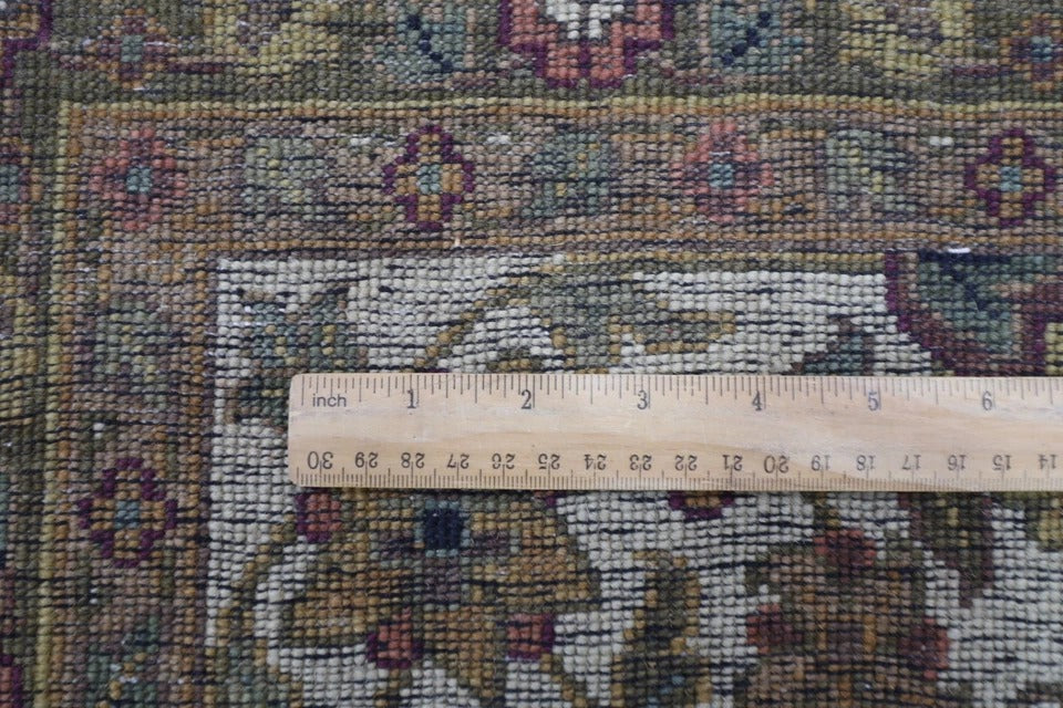 308 x 317 cm | Floral Afghan Tribal Hand Knotted Wool Square Carpet