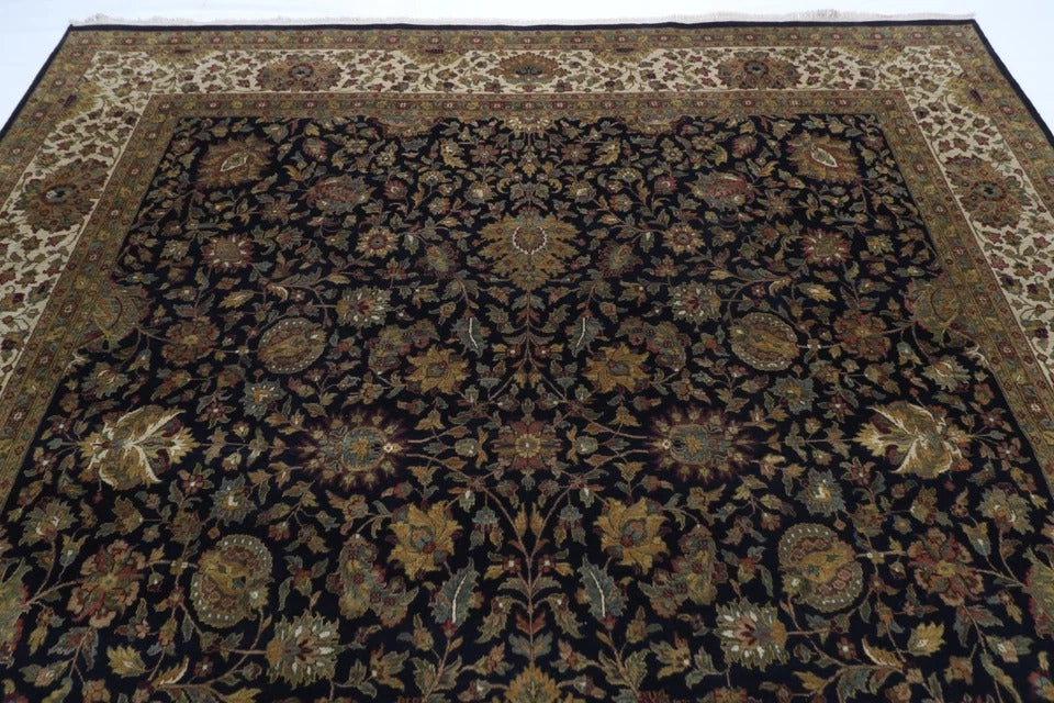 308 x 317 cm | Floral Afghan Tribal Hand Knotted Wool Square Carpet
