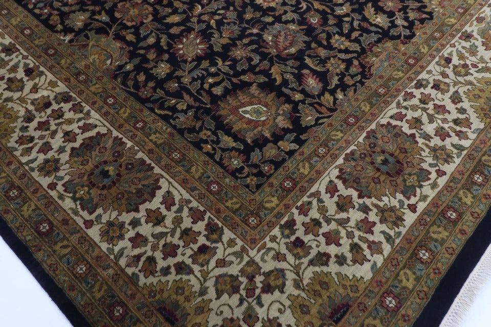 308 x 317 cm | Floral Afghan Tribal Hand Knotted Wool Square Carpet