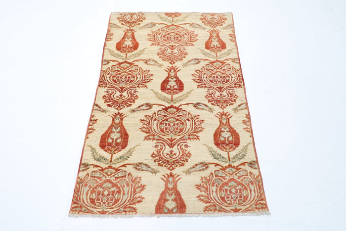 100 x 150 cm |  Oriental Suzani beige Area Rug Afghan Hand Knotted Veg Dye Wool carpet