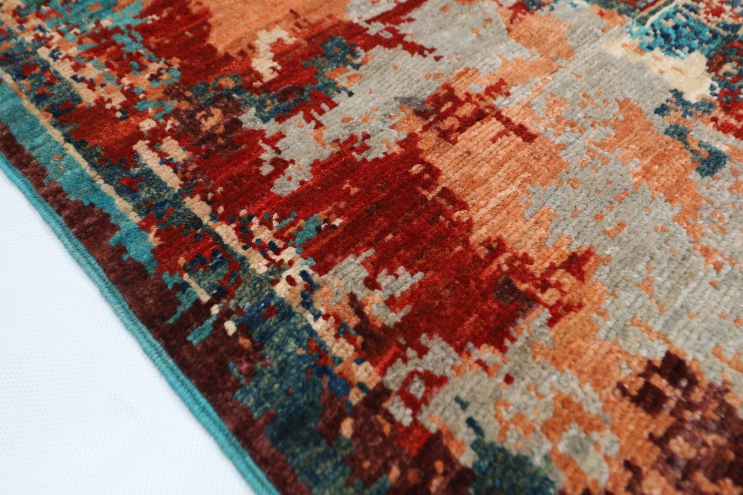 100 x 156 cm | Tribal Mamluk Abstract Area Rug Afghan Hand Knotted veg Dye Wool carpet - ART WOOL CARPET