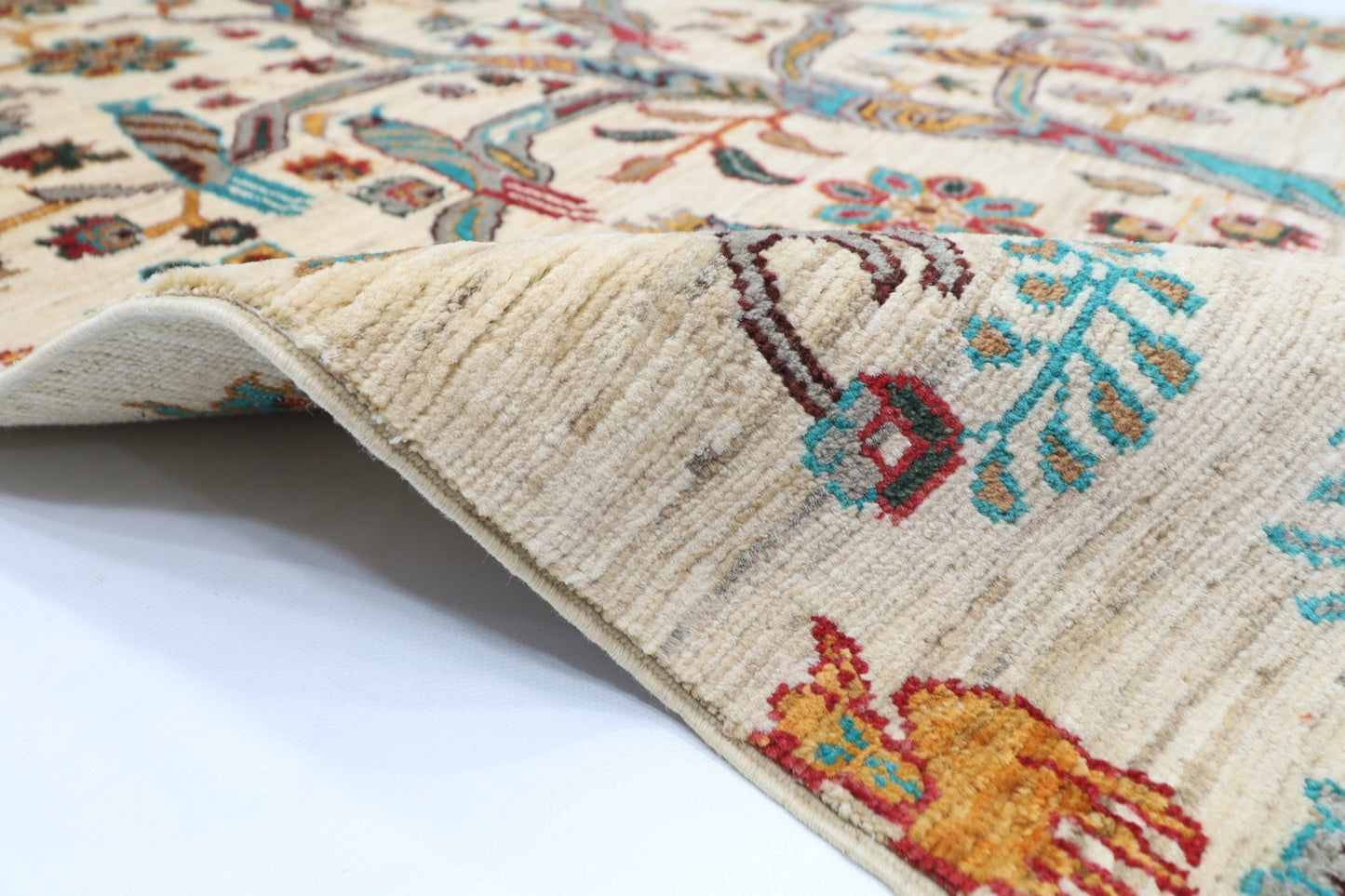102 x 152 cm | Oriental Tree of life Animal Area Rug Afghan Hand Knotted Veg Dye Wool carpet - ART WOOL CARPET