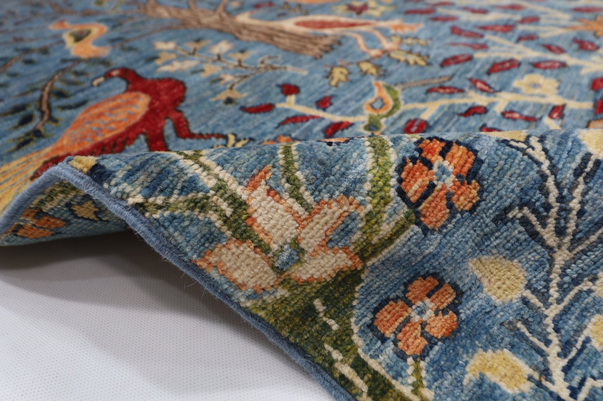 102 x 152 cm | Tribal Birds Area Rug Afghan Hand Knotted veg Dye Wool carpet - ART WOOL CARPET