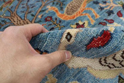 102 x 152 cm | Tribal Birds Area Rug Afghan Hand Knotted veg Dye Wool carpet - ART WOOL CARPET