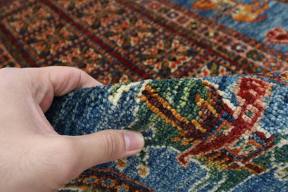 103 x 152 cm | Tribal Animal Area Rug Afghan Hand Knotted veg Dye Wool carpet - ART WOOL CARPET