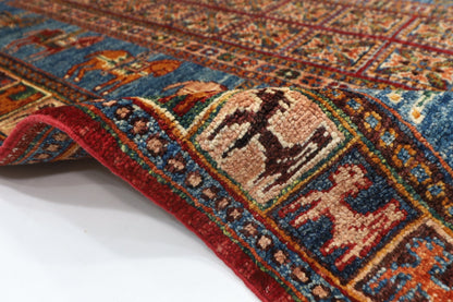 103 x 152 cm | Tribal Animal Area Rug Afghan Hand Knotted veg Dye Wool carpet - ART WOOL CARPET