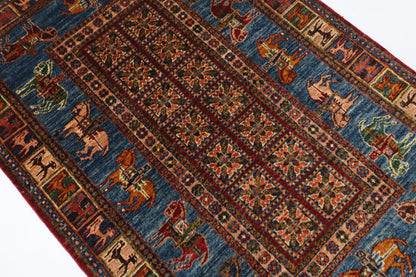 103 x 152 cm | Tribal Animal Area Rug Afghan Hand Knotted veg Dye Wool carpet - ART WOOL CARPET