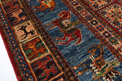 103 x 152 cm | Tribal Animal Area Rug Afghan Hand Knotted veg Dye Wool carpet - ART WOOL CARPET