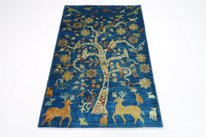 104 x 150 cm |  Oriental Animal Area Rug Afghan Hand Knotted Veg Dye Wool carpet