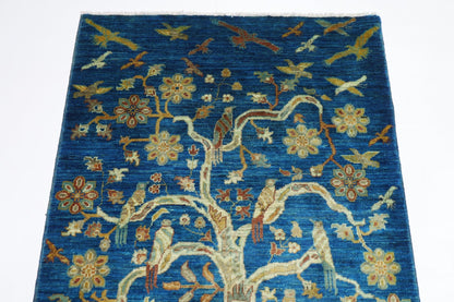 104 x 150 cm | Oriental Animal Area Rug Afghan Hand Knotted Veg Dye Wool carpet - ART WOOL CARPET