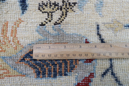 105 x 154 cm | Birds Beige Oriental Area Rug Afghan Hand Knotted Veg Dye Wool carpet - ART WOOL CARPET