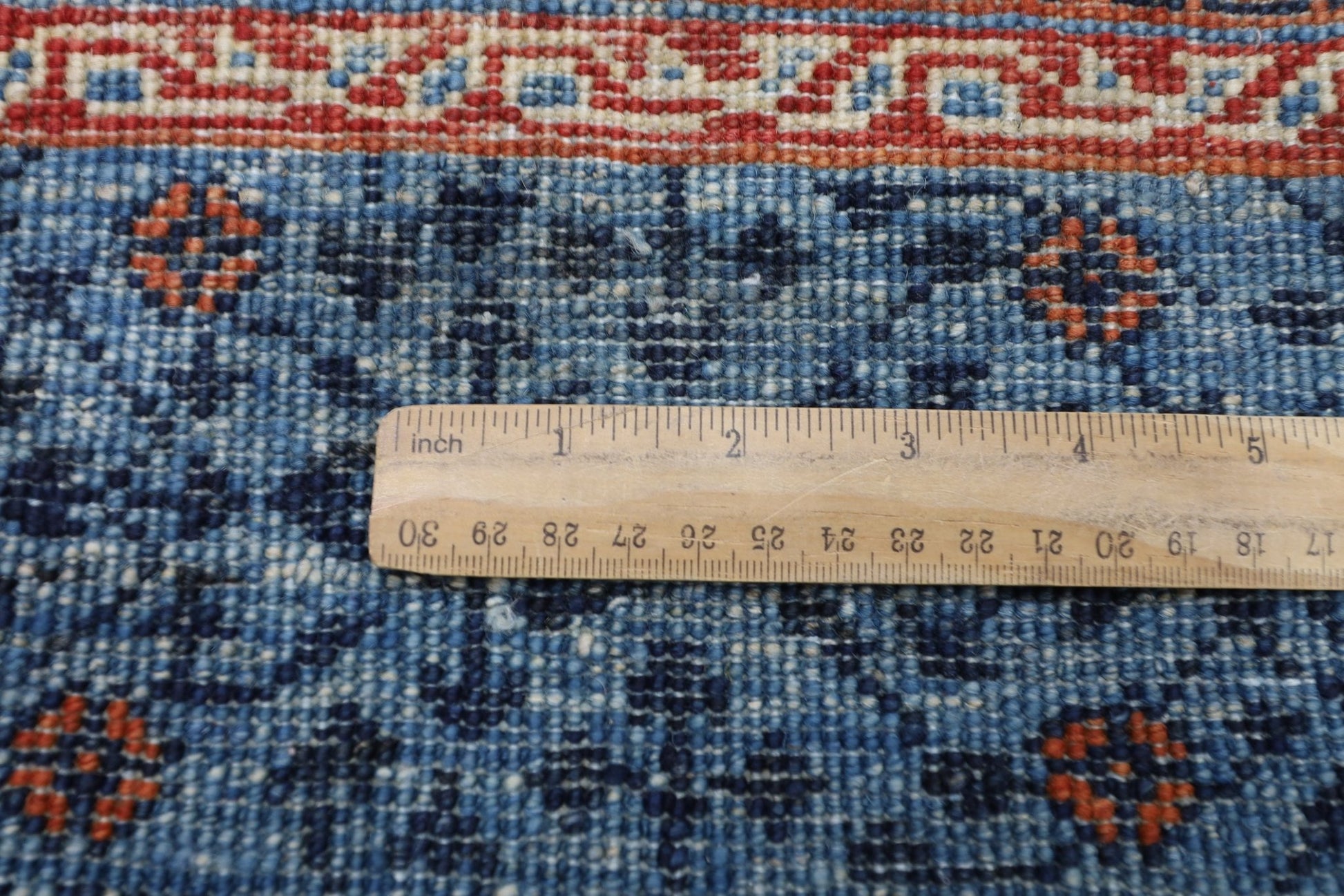 109 x 145 cm | Mamluk Blue Oriental Area Rug Afghan Hand Knotted Veg Dye Wool carpet - ART WOOL CARPET