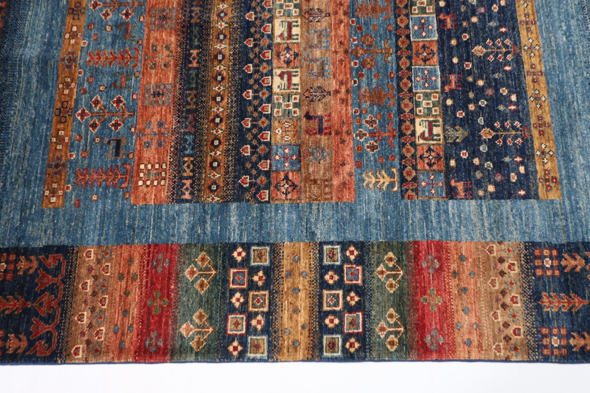 121 x 188 cm | Gabbeh Area Rug Afghan Hand Knotted veg Dye Wool carpet - ART WOOL CARPET