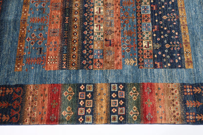 121 x 188 cm | Gabbeh Area Rug Afghan Hand Knotted veg Dye Wool carpet - ART WOOL CARPET
