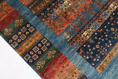 121 x 188 cm | Gabbeh Area Rug Afghan Hand Knotted veg Dye Wool carpet - ART WOOL CARPET
