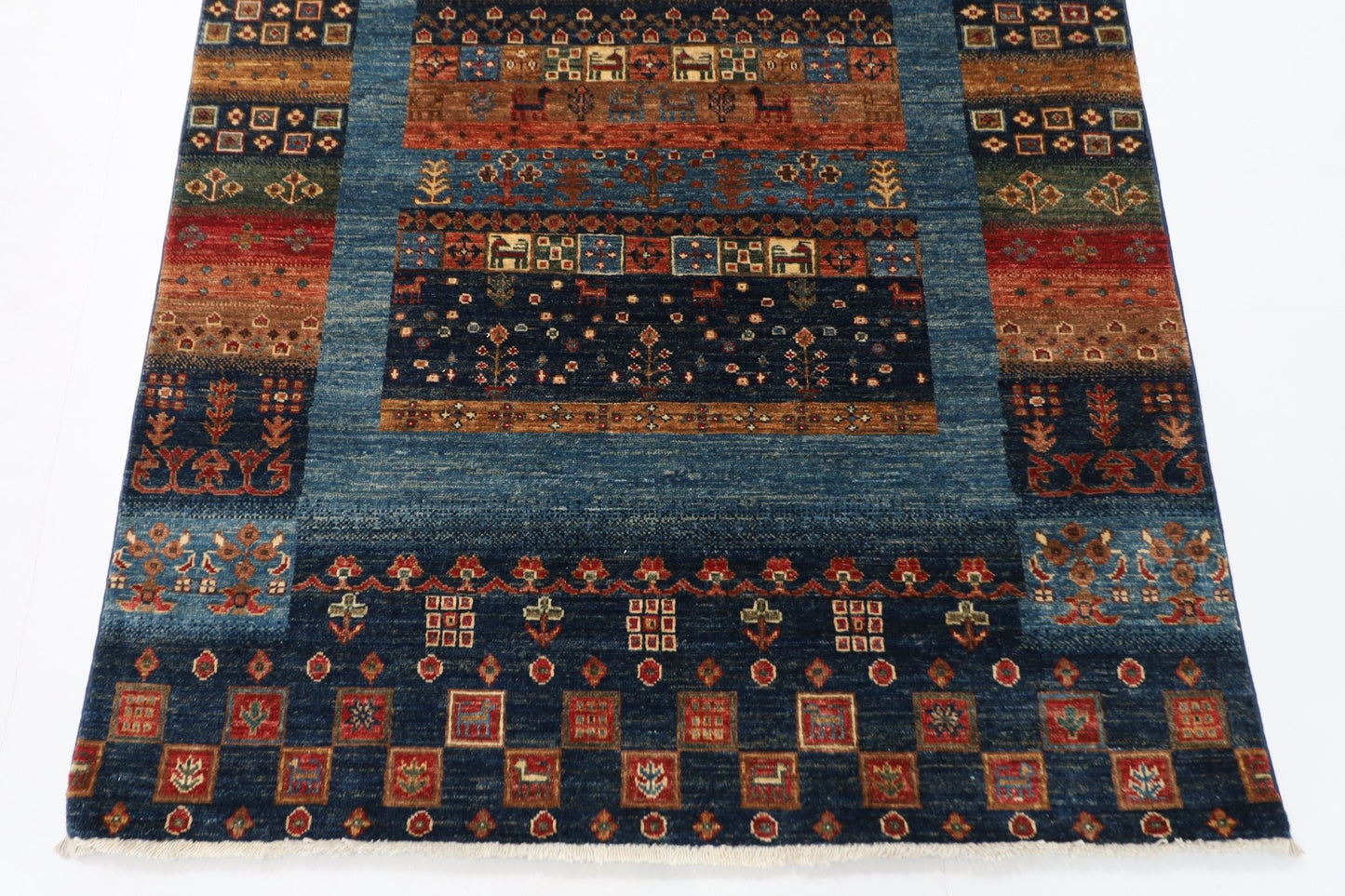 121 x 188 cm | Gabbeh Area Rug Afghan Hand Knotted veg Dye Wool carpet - ART WOOL CARPET