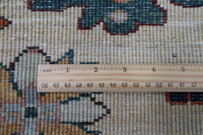 126 x 182 cm | Floral Beige Area Rug Afghan Hand Knotted veg Dye Wool carpet - ART WOOL CARPET