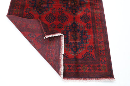 128 x 204 cm | Bokhara Red Oriental Area Rug Afghan Hand Knotted Wool carpet - ART WOOL CARPET