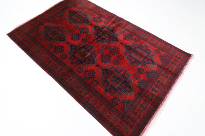128 x 204 cm | Bokhara Red Oriental Area Rug Afghan Hand Knotted Wool carpet - ART WOOL CARPET