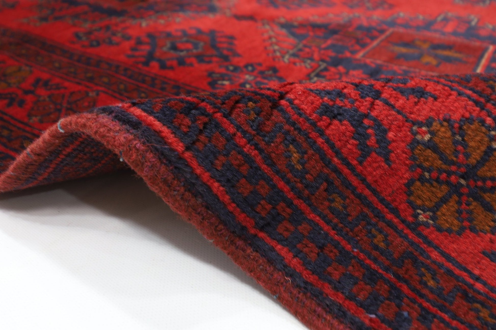 128 x 204 cm | Bokhara Red Oriental Area Rug Afghan Hand Knotted Wool carpet - ART WOOL CARPET