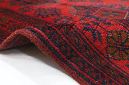 128 x 204 cm | Bokhara Red Oriental Area Rug Afghan Hand Knotted Wool carpet - ART WOOL CARPET