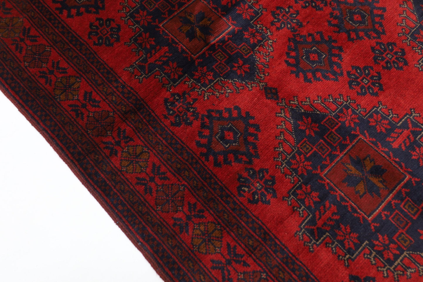 128 x 204 cm | Bokhara Red Oriental Area Rug Afghan Hand Knotted Wool carpet - ART WOOL CARPET