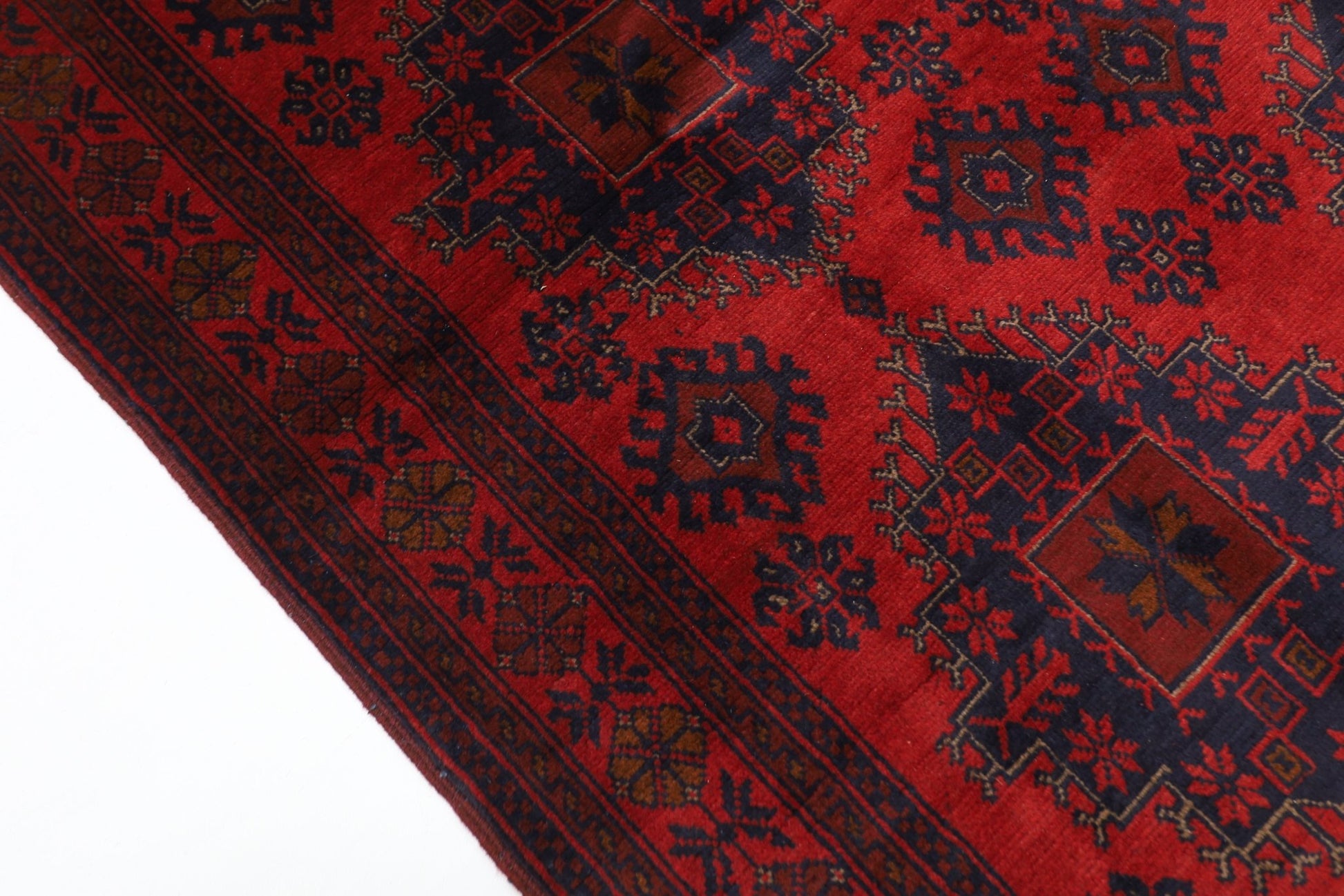 128 x 204 cm | Bokhara Red Oriental Area Rug Afghan Hand Knotted Wool carpet - ART WOOL CARPET