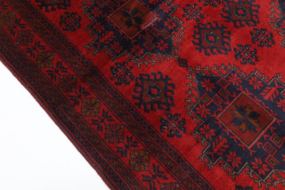 128 x 204 cm | Bokhara Red Oriental Area Rug Afghan Hand Knotted Wool carpet - ART WOOL CARPET