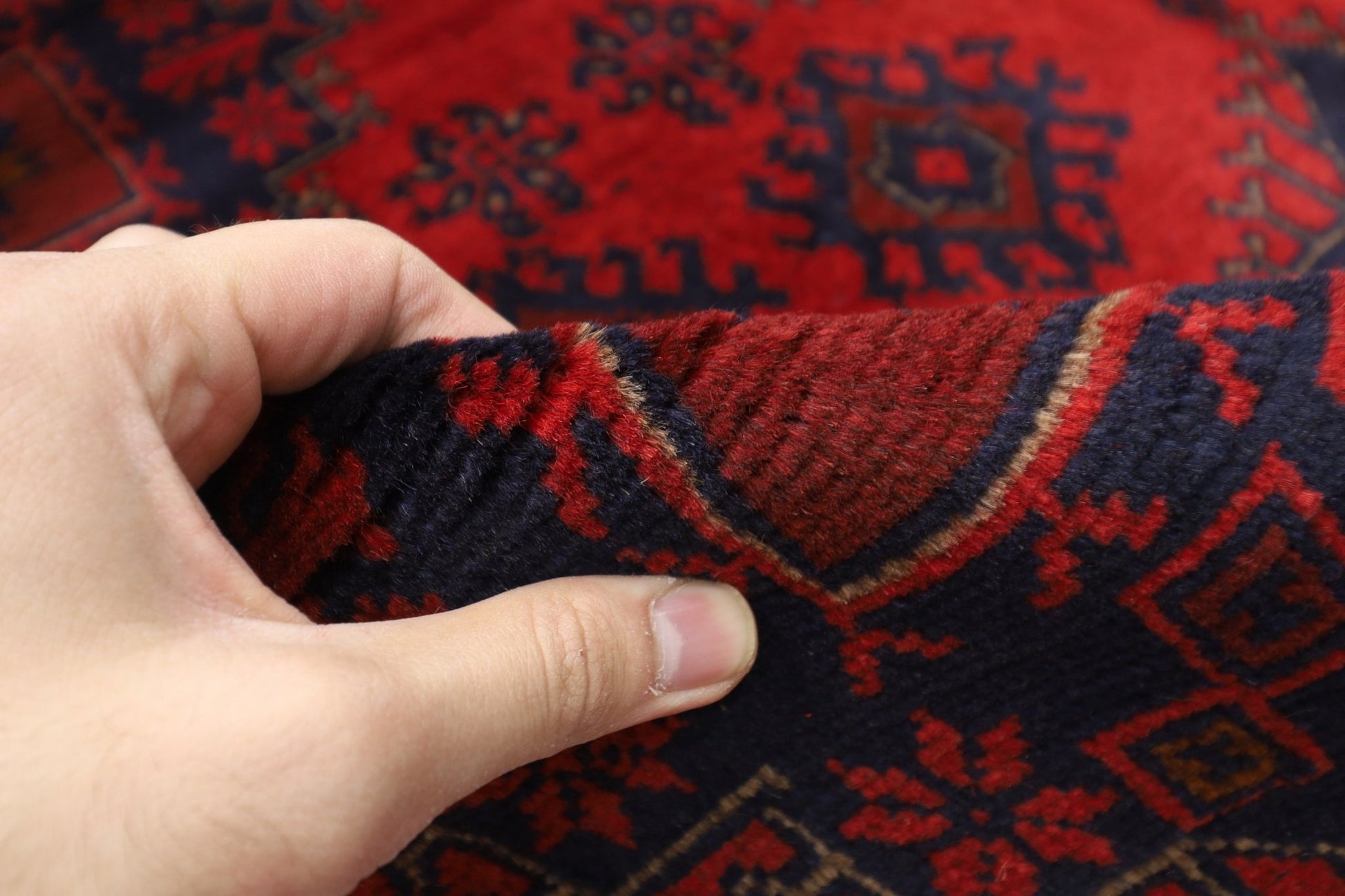 128 x 204 cm | Bokhara Red Oriental Area Rug Afghan Hand Knotted Wool carpet - ART WOOL CARPET