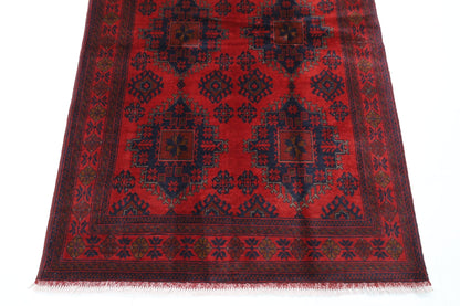 128 x 204 cm | Bokhara Red Oriental Area Rug Afghan Hand Knotted Wool carpet - ART WOOL CARPET