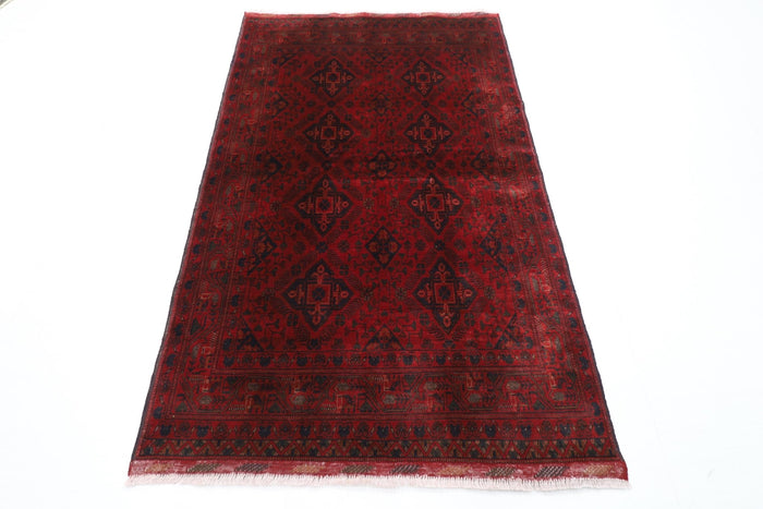 128 x 206 cm | Bokhara Red Oriental Area Rug Afghan Hand Knotted Wool carpet