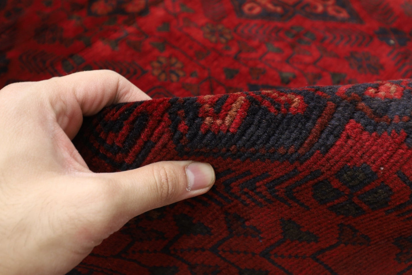 128 x 206 cm | Bokhara Red Oriental Area Rug Afghan Hand Knotted Wool carpet - ART WOOL CARPET