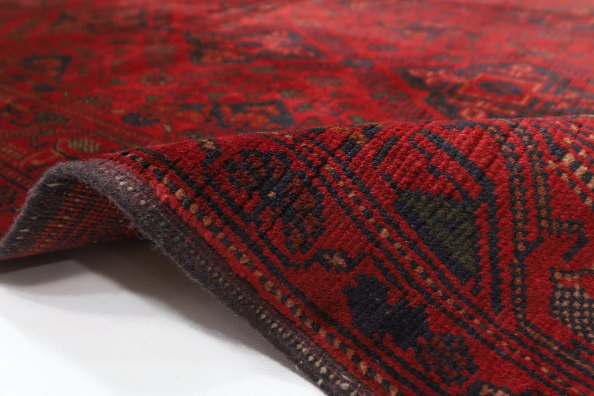 128 x 206 cm | Bokhara Red Oriental Area Rug Afghan Hand Knotted Wool carpet - ART WOOL CARPET