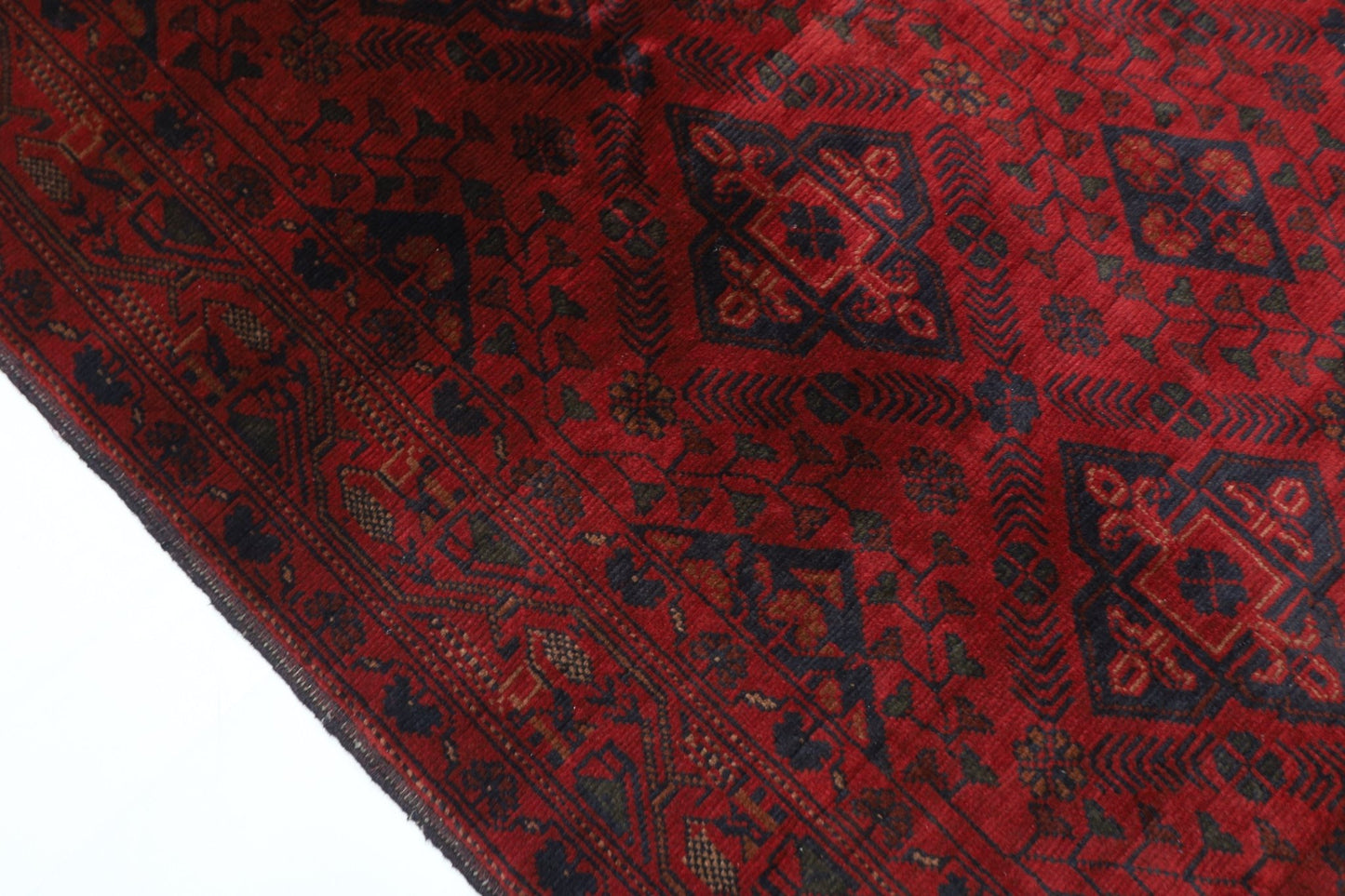 128 x 206 cm | Bokhara Red Oriental Area Rug Afghan Hand Knotted Wool carpet - ART WOOL CARPET