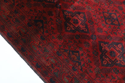 128 x 206 cm | Bokhara Red Oriental Area Rug Afghan Hand Knotted Wool carpet - ART WOOL CARPET