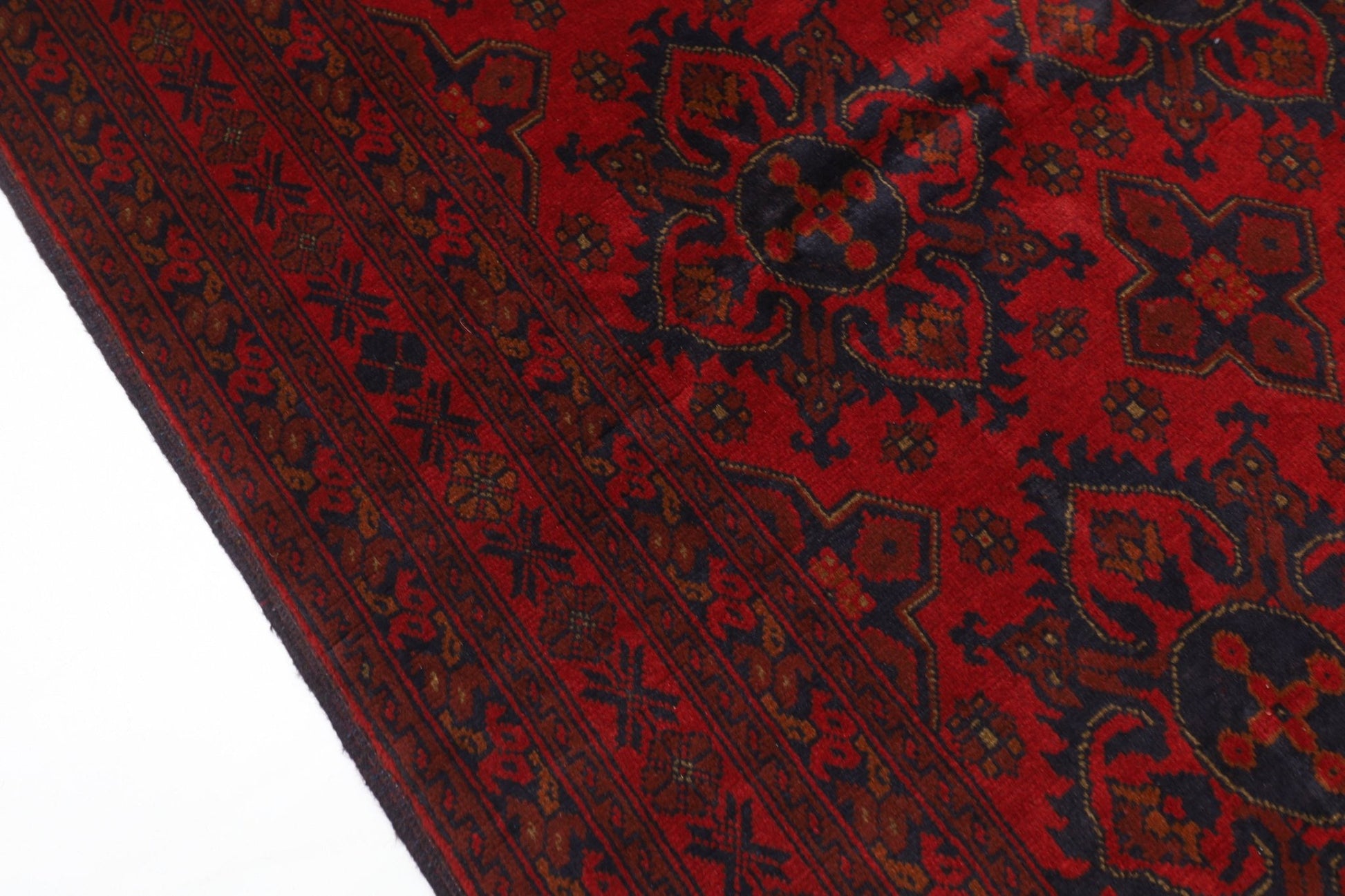 129 x 202 cm | Bokhara Red Oriental Area Rug Afghan Hand Knotted Wool carpet - ART WOOL CARPET