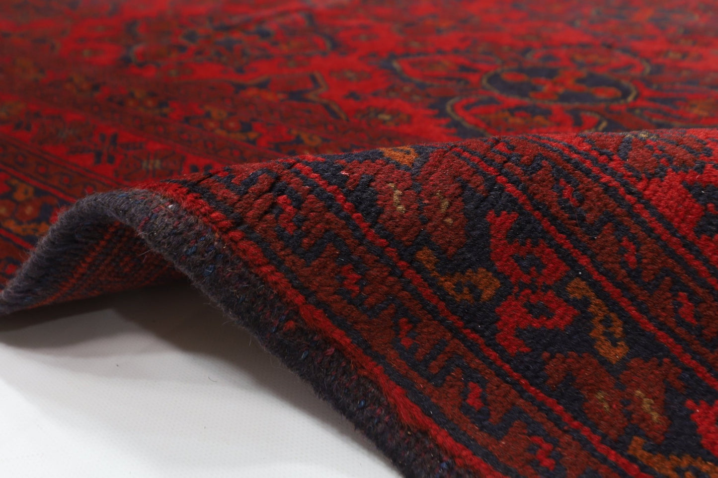 129 x 202 cm | Bokhara Red Oriental Area Rug Afghan Hand Knotted Wool carpet - ART WOOL CARPET