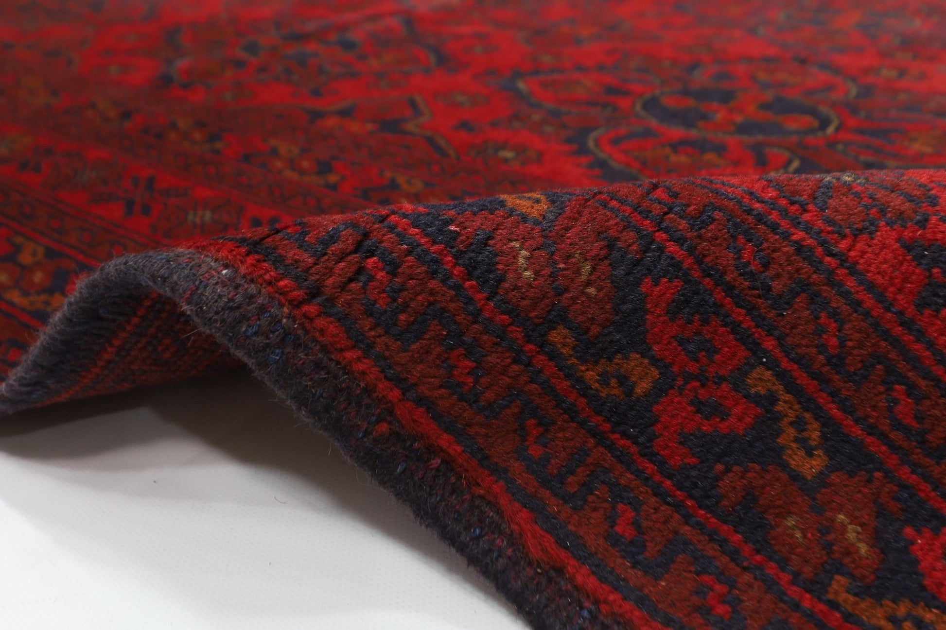 129 x 202 cm | Bokhara Red Oriental Area Rug Afghan Hand Knotted Wool carpet - ART WOOL CARPET